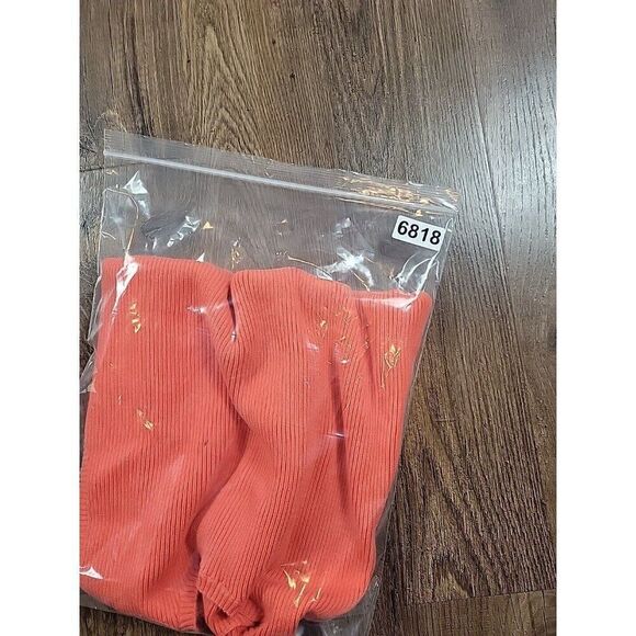 Lauren Ralph Lauren Ribbed Tank Top Womens Medium Orange Cotton Sleeveless - Picture 8 of 8